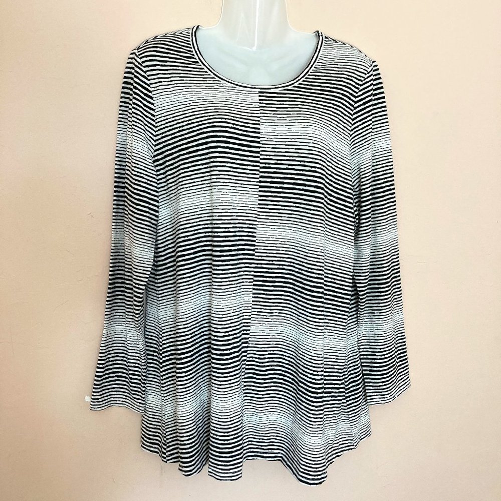 Habitat Clothes To Live In Tunic Pullover Top Striped Abstract Long Sleeve Sz M